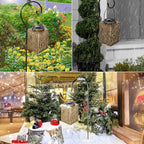Lanterns, 2-Pack Bronze Metal Solar Outdoor Hanging Lights