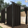 HolidayIdeas Outdoor Curtains for Patio Waterproof, 2 Panels - 54 x 84 Inch - Privacy Protection & Light Filtering Curtains Grommet Outside Curtains for Porch, Gazebo, Pergola, Backyard (Chocolate)