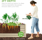 Best Choice Products 8x2x2ft Raised Outdoor Metal Garden Bed, Deep Root Box Planter for Vegetables, Flowers, Herbs, 240 Gallon Capacity, 100% Non Toxic Materials- Beige