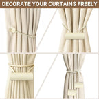 Hion Magnetic Curtain Tiebacks Beige 6 Pack, Curtain Tiebacks Buckles Holdbacks Holders Hooks Clip for Home Bedroom Office Decorative Thick or Thin Curtain