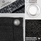LOVE STORY Custom Size 3.3'x32' Black Balcony Privacy Screen,UV Block Privacy Fence Screen,90% Shield for Outdoor Pool Garden Apartment Railing