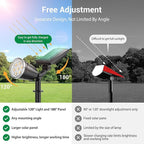 Solar Spot Lights Outdoor Waterproof: 1000LM Big Adjustable Spotlight - 2-in-1 15Hrs+ Long Lasting Spot Light - Solar Powered Spotlights Landscape Lighting for Garden, Yard, Tree, Flag, Wall, Pathway