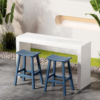 Stoog All-Weather Bar Stools Set of 2, 28" Height Outdoor Bar Stools with 400 lbs Weight Capacity, Low Maintenance, for Patio, Deck, Kitchen Counter, and Garden, Blue