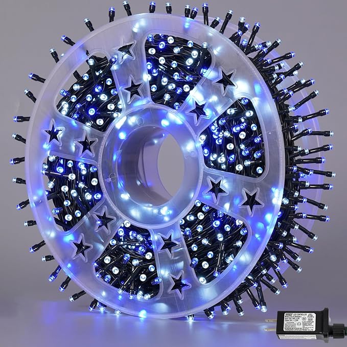 String Lights 165ft with 500 Blue LEDs, IP44 Waterproof for Outdoor Use