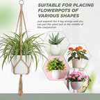 EBOOT 2 Pack 33 Inch Large Macrame Plant Hanger Rope to Hang Flower Pot Plant Holder for Indoor Outdoor Decorations, 4 Legs (Linen Color)