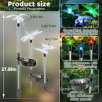 Anordsem Solar Garden Lights Outdoor: 3 Waterproof PVC Insect Stake Light Heads - Changeable Color LED Lighting for Gardener Yard Decoration - Christmas Gifts for Homeowners Over 30