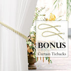 RYB HOME Outdoor Sheer Linen Curtains for Patio Privacy, Waterproof Light Filtering Drapes for Gazebo Porch Pergola, 2 Pieces with Curtain Ropes, 52 inch Width x 108 inches Long