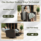 LayinSun Oversized Wicker Outdoor Swivel Glider Recliner with Adjustable Backrest & Footrest, Patio Reclining Lounge Chair