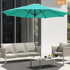Ayge 9FT Large Outdoor Patio Umbrella Market Table Umbrella-UV Resistant, Easy Push Button Tilt and Crank, 8 Sturdy Fiberglass Ribs Heavy-Duty Pool Umbrella for Deck, Backyard,Garden,Turquoise