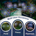 Solar Garden Lights Outdoor, 4 Pack 120 LED Twinkling Firework Lights Decorative with 2 Modes, Outdoor Waterproof Solar Starburst Light for Outside Yard Pathway Garden Decor, Multicolor