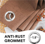 H.VERSAILTEX Linen Blackout Curtains 108 Inches Long 100% Blackout Thermal Insulated Textured Linen Look Curtain Draperies Anti-Rust Grommet, Energy Saving with White Liner, 2 Panels, Washed Spice
