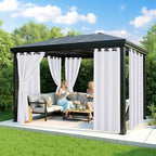 White Outdoor Curtains for Patio Waterproof - 6 Panels Privacy Weatherproof Outside Curtains with Grommets for Pergola, Gazebo, Porch, Cabana, Balcony, 54 x 95 Inch