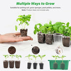 Bonviee 5-Pack Seed Starter Trays, Seed Starter Kit with Adjustable Humidity Dome and Base Indoor Greenhouse Mini Propagator for Seeds Growing Starting (12 Cells Per Tray, Green)