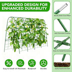 Cucumber Trellis for Raised Bed, U-Shape Garden Trellis for Climbing Plants Outdoor, Metal Arch Vegetables Trellis, Plant Support for Grape Vine Beans Squash Peas Flower