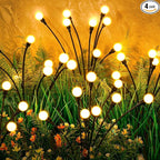 ASMAD Solar Lights Outdoor(4 Pack,32 LEDs), Solar Garden Lights, Outdoor Decorations, Firefly Light for Patio Decor, Big Bulb, Unique Gifts for Women, Gifts for Grandma