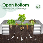 Quictent Raised Garden Bed with Cover Outdoor Galvanized Metal Planter Box Kit, w/ 2 Large Screen Windows Mini Greenhouse 20pcs T Tags 1 Pair of Gloves Included for Growing Vegetables 6x3x1ft (Clear)