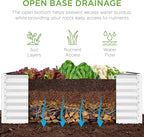 Best Choice Products 4x2x2ft Outdoor Metal Raised Garden Bed, Deep Root Box Planter for Vegetables, Flowers, Herbs, 119 Gallon Capacity, 100% Non Toxic Materials - White