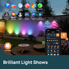 Linkind Smart Solar Spot Lights Outdoor SL5C, Solar Lights Outdoor Spotlight Cool/Warm White/Color Changing, APP/Voice Control IP67 Landscape Lighting for Yard, Garden, Pathway(4 Pack)