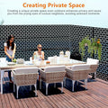 Decorative Fence Privacy Screen, 3-Panel Black Metal, 72 x 47 Inches
