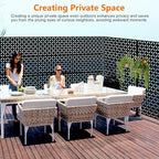 Decorative Fence Privacy Screen, 3-Panel Black Metal, 72 x 47 Inches