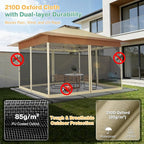C0BIZI Gazebo 10x15 Pop up Canopy,Gazebos on Clearance-Canopy Tent with Mosquito Netting for Lawn,Garden,Backyard & Patio-Outdoor Tent-Water Resistant and UPF50+ (Khaki)