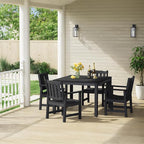 Stoog All-Weather Patio Dining Table for 4, Outdoor HIPS Dining Table with Aluminum Frame, Waterproof Patio Table, Never Rot or Fade, Black