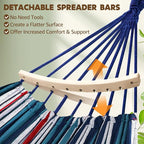Chihee Cotton Hammock Large Soft Breathable Camping Hammock Holds Up to 660lbs Portable Tree Hammock with Detachable Spreader Bar Pillow 2 Strong Webbings 2 Carabiners Patio Garden Indoor Outdoor