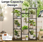 Bamworld Plant Stand Outdoor Metal Plant Shelf for Multiple Plants Large Plant Holder Waterproof for Garden Living Room Patio Morden Home Decor Gardening Gifts