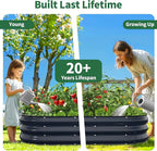 Kesfitt Raised Garden Bed, 4x2x1 FT Galvanized Steel Metal Raised Garden Bed, Oval Open-Bottom Design, 12-Inch Deep for Outdoor Vegetable & Herb Gardening, Midnight Blue