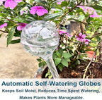 Plant Automatic Watering Devices, Clear Plastic Self-Watering Bulbs Flower Automatic Watering Device While Away Garden Waterer for Plant Indoor Outdoor