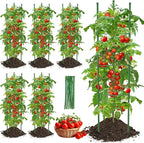 Tomato Cage for Garden,6 Pack Tomato Trellis for Raised Garden Bed Height Adjustable Up to 51.2inch Tomato Plant Support Stakes for Climbing Plants Vegetables Fruits Flowers（Extra Bold）