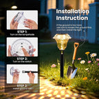 Solar Pathway Lights Garden Decor for Yard, Solar Garden Lights for Outside Waterproof Landscape Lighting, Garden Decorative for Walkway, Driveway, Yard, Landscape, Lawn (6 Pack Warm White)
