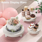 3 Pcs Wood Plant Stand Indoor Outdoor, Round Wood Riser for Decor 6/8/10" Wooden Stool Display Stand Flower Pot Holder Small Planter Tray Modern Potter Decorative for Desktop Counter Room