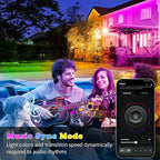KSIPZE Outdoor LED Rope Lights,IP68 Waterproof Outside Led Lights with Smart App,Music Sync RGB Exterior Led Strip Lights for Roof，Balcony,Deck,Pool (40ft)