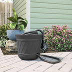 Suncast 8 Pack 14" x 12" Round Resin Decorative Weatherproof Outdoor Hideaway Standard Garden Hose Storage Pot with Drainage Holes, Gray