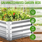 Highpro Galvanized Raised Garden Bed Kit, 4×2×1ft Planter Box for Outdoor Gardening and Planting, Large Bottomless Metal for Vegetables, Herb, Fruits, Flower, Silver