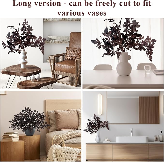 Artificial Plant Greenery Stems, 3-Pack Plum Autumn Decor, 32 Inch