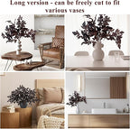 Artificial Plant Greenery Stems, 3-Pack Plum Autumn Decor, 32 Inch