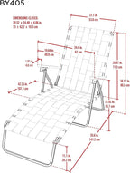 Camp & GO 4-Position Folding Web Lawn Chair Outdoor Lounger, Blue/White undefined/White