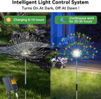 Solar Garden Lights Outdoor Waterproof, 4 Pack Total 480 LED Solar Starburst Sparkler Lights Decorative with 8 Lighting Modes Outside for Flowerbed Pathway Party Christmas Decoration, Multicolor