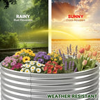 4 Pack 2x2FT Round Raised Beds for Gardening, Corrugated Galvanized Steel Raised Garden Bed, Outdoor Metal Above Ground Garden Bed for Vegetables and Flowers-2x2FTx10Inch