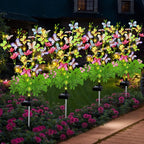 Solar Garden Lights Outdoor Waterproof,4 Packs Solar Swaying Butterfly Lights Decor,Gardening Butterfly Gifts for Mom Women,Solar Flowers Plant Lights Decorative Stakes for Yard Patio Lawn Pathway