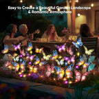 Solar Lights Outdoor Garden Decor: 6 Pack 102 Silk Butterflies with 132 Color-Changing LEDs - Auto On/Off 12H Magical Lighting IP65 Waterproof for Yard Patio Pathway - Unique Gifts for Mom Grandma
