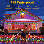 String Lights, 33 FT Black Wire with 400 Multicolor LEDs, 8 Modes