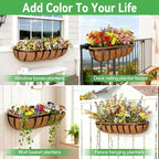 ZeeDix 24 Inch Trough Coconut Liners for Planters (2-Pack) - 100% Natural Coconut Coir Fiber Planter Liners Replacement for Window Boxes, Wall Baskets, Deck Flower Boxes, Garden Railing Fence Troughs