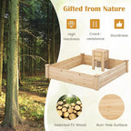 Giantex Raised Garden Bed, 49"x49"x10" Wood Planter Box Kit w/Compost Bin & Open-Ended Bottom for Vegetables, Flowers, Herbs, Fruits, Elevated Square Planting Bed for Patio, Backyard, Garden