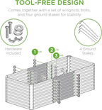 Best Choice Products 4x2x2ft Outdoor Metal Raised Garden Bed, Deep Root Box Planter for Vegetables, Flowers, Herbs, 119 Gallon Capacity, 100% Non Toxic Materials - Gray