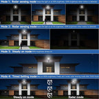 Solar Lights Outdoor Waterproof, 6500K Dusk to Dawn Solar Street Light Motion Sensor with Remote, LED Security Flood Light for Outside Garden Yard Path, Oudoor Parking Lot Lights, 4PACK