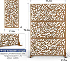 Outdoor Privacy Screen,72" H×47" W Metal Privacy Screen, Freestanding Privacy Fence Panels for Patio