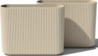Veradek Demi Series Span Planter for Front Porch, Patio, Backyard | Durable Plastic-Stone Composite Material | Modern Décor for Shrubs, Flowers